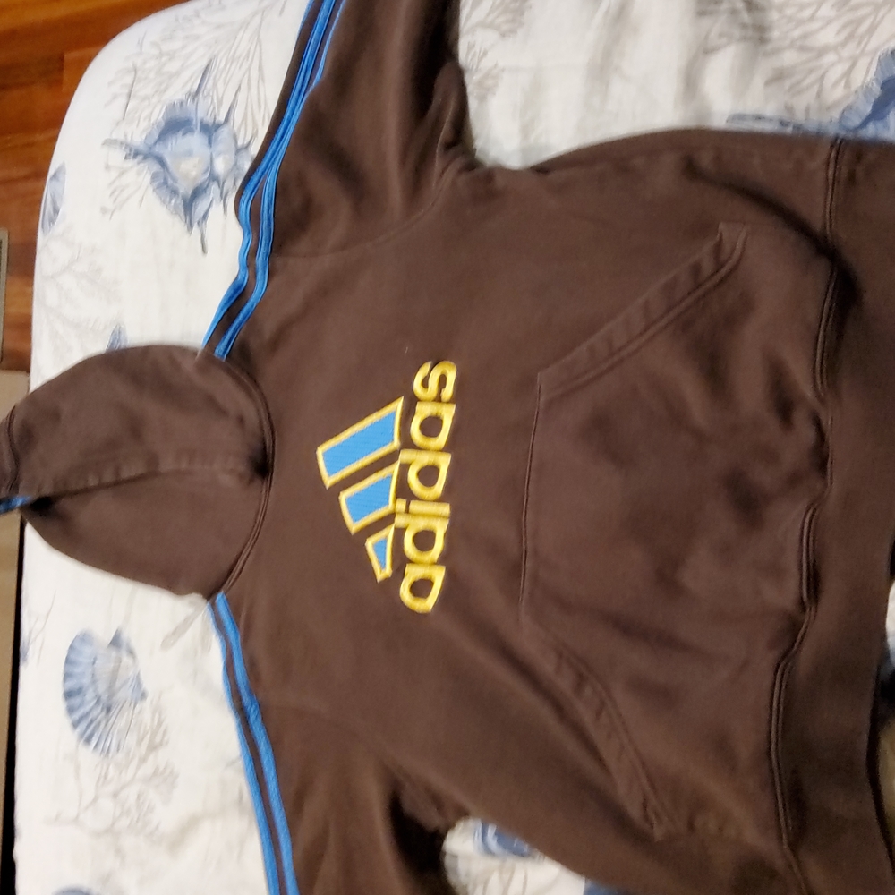 Brown Adidas hoodie boys size small